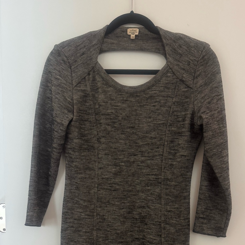 Wilfred Bodycon Charcoal 3/4 Sleeve Dress